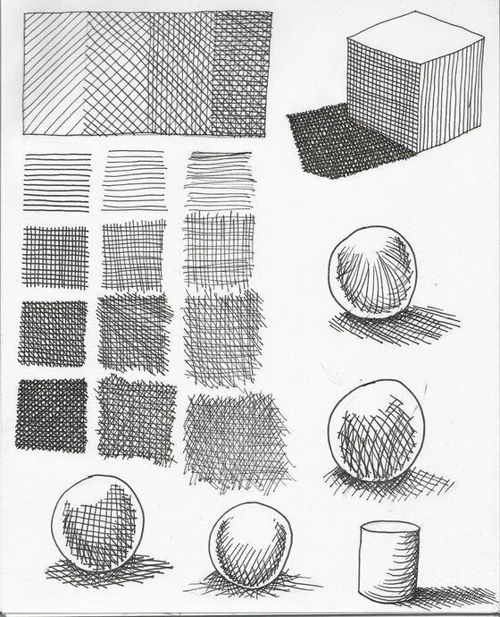 Crosshatch style drawing