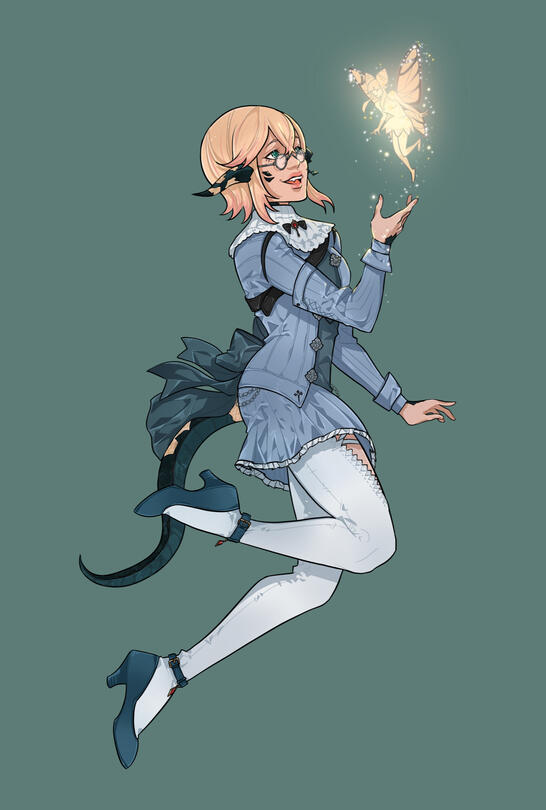 Rat King commission of scholar alma with fae monarch